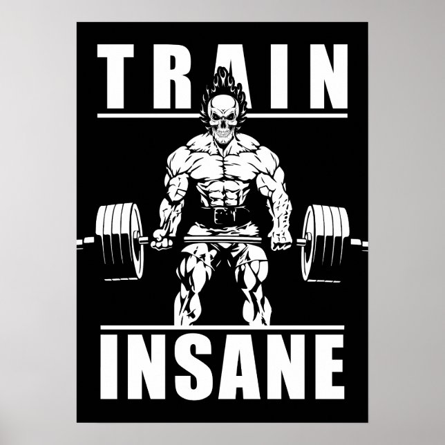 Póster Tren demente - Motivación del entrenamiento de gim (Frente)