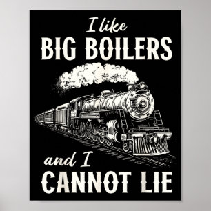 Póster Tren Divertido Grandes Calderas Locomotora de Vapo