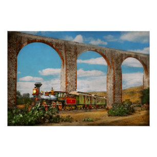 Póster Tren - El Acueducto de Santiago de Querétaro 1885