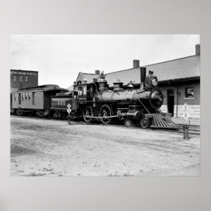 Póster Tren en Tracy, Minnesota, a principios del siglo X