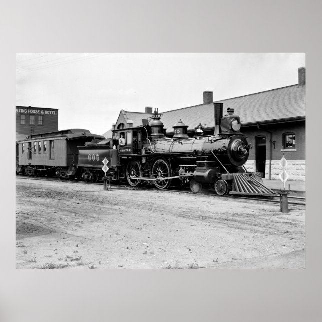 Póster Tren en Tracy, Minnesota, a principios del siglo X (Frente)