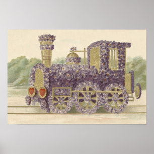 Póster Tren Flor Daisy Heart