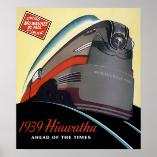 PÓSTER TREN HIAWATHA STREAMLINED 1939