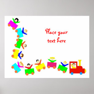 Póster Tren infantil feliz