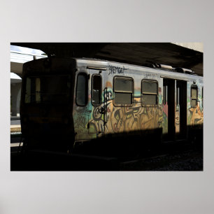 Póster Tren local antiguo