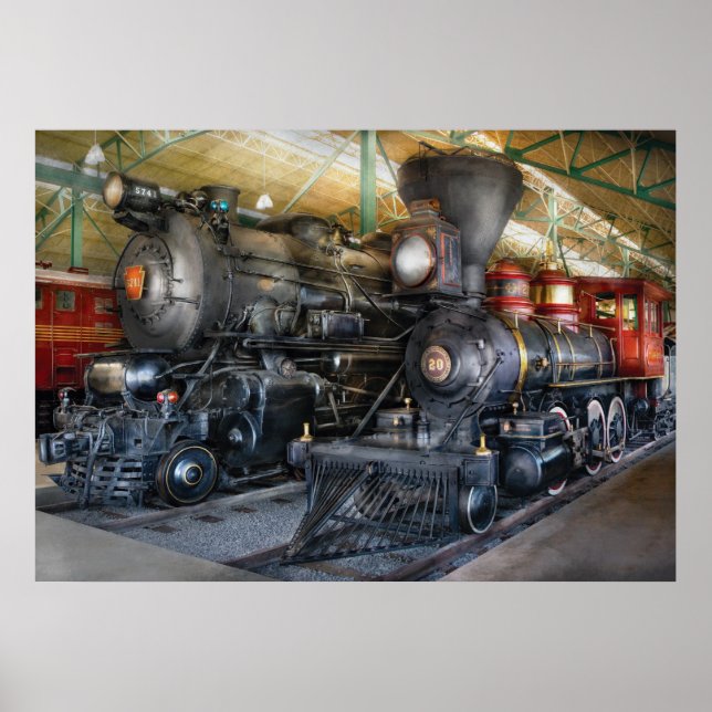 Póster Tren - Locomotoras de vapor (Frente)