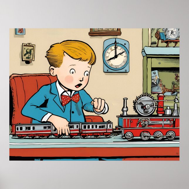 Póster Tren Modelo - Juguetes para niños (Frente)