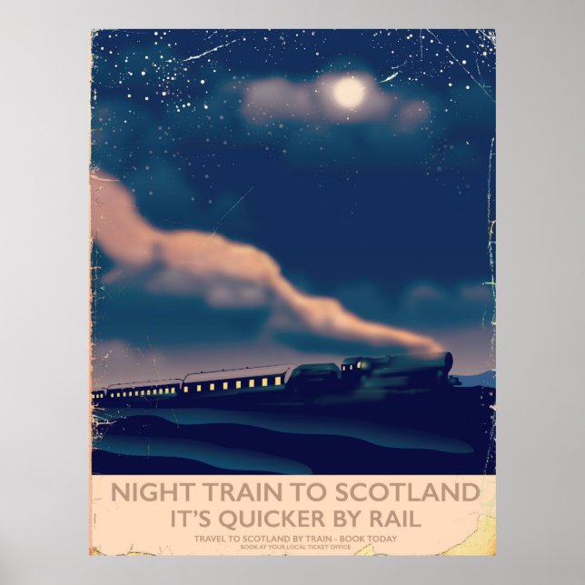Póster Tren nocturno a Escocia (Frente)
