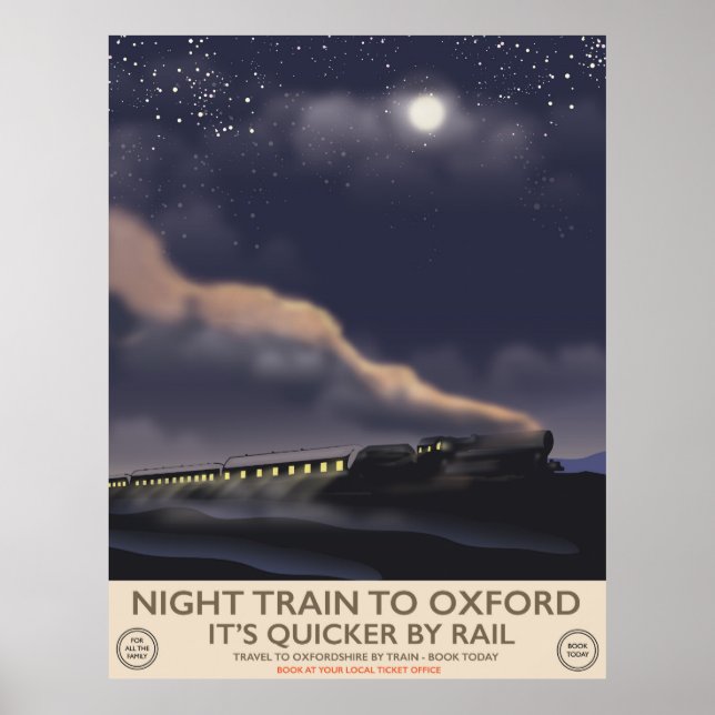 Póster Tren nocturno a Oxford (Frente)