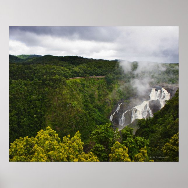 Póster Tren por encima de las Cataratas Barron (Frente)