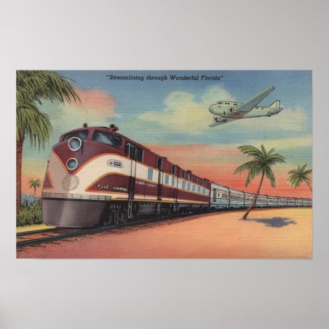 Póster Tren- Racionalización a través de Florida (Frente)