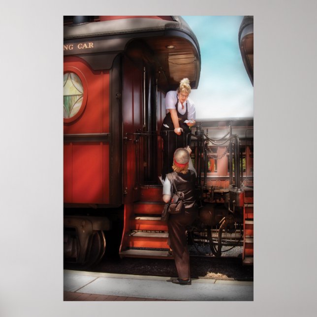 Póster Tren - Recibiendo un Telegram (Frente)