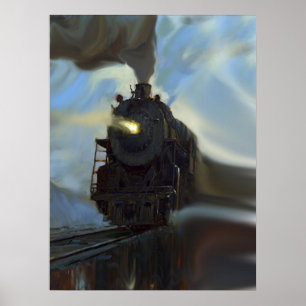 Póster Tren reflejado
