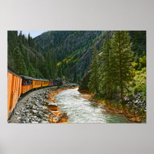 Póster Tren siguiendo el río Animas, Colorado