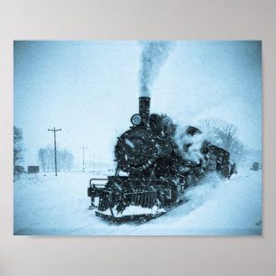 Póster Tren sitiado por la nieve