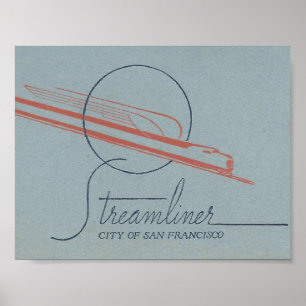 Póster Tren STREAMLINER de San Francisco Travel