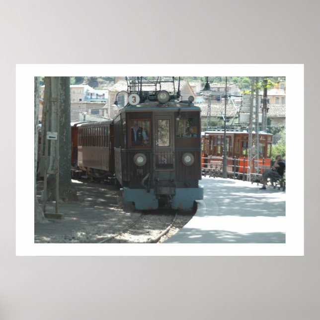 Póster Tren urbano en Sóller de Mallorca, España (Frente)