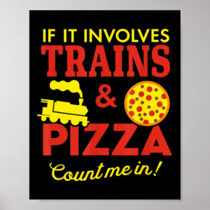 Póster Tren Y Pizza Concienciación Sobre Autismo Divertid