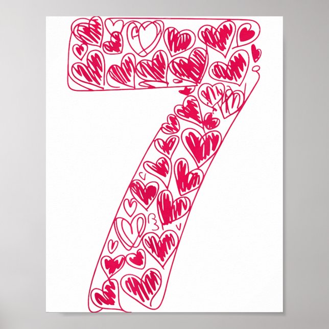 Póster Trendy 6 7 Viral Sketch Heart 67 Cute Valentine Ma (Frente)
