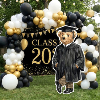 Póster Trendy Bear Printable Graduation Party Decor