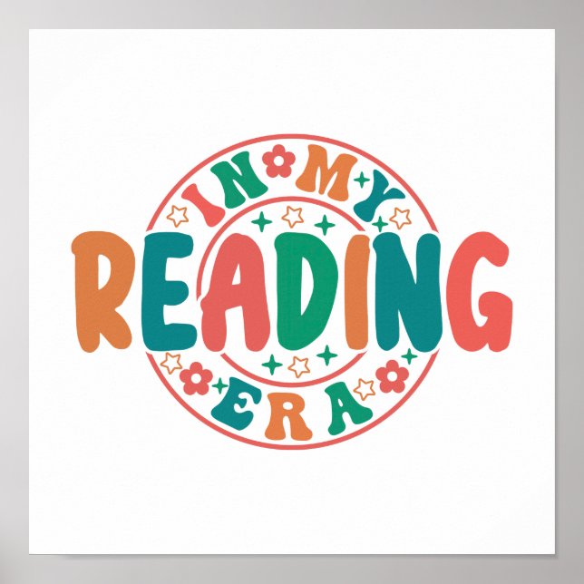 Póster Trendy Book Lover "In My Reading Era" Sticker (Frente)