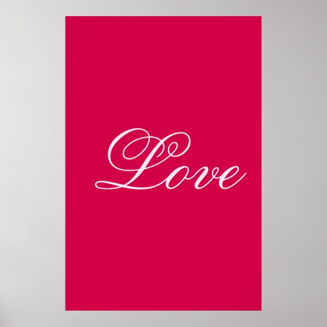 Póster Trendy Carmine Background Love Boda (Frente)