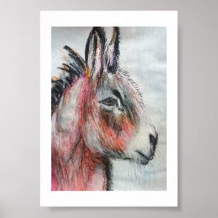 Póster Trendy Colourful Donkey Poster