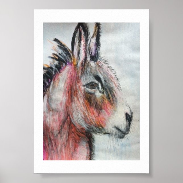 Póster Trendy Colourful Donkey Poster (Frente)