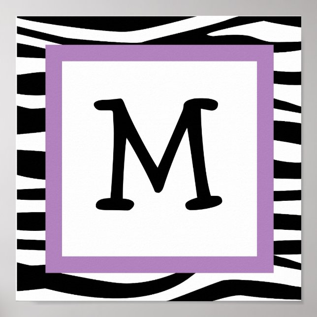 Póster Trendy Zebra Print Nursery Wall Art Name Print (Frente)
