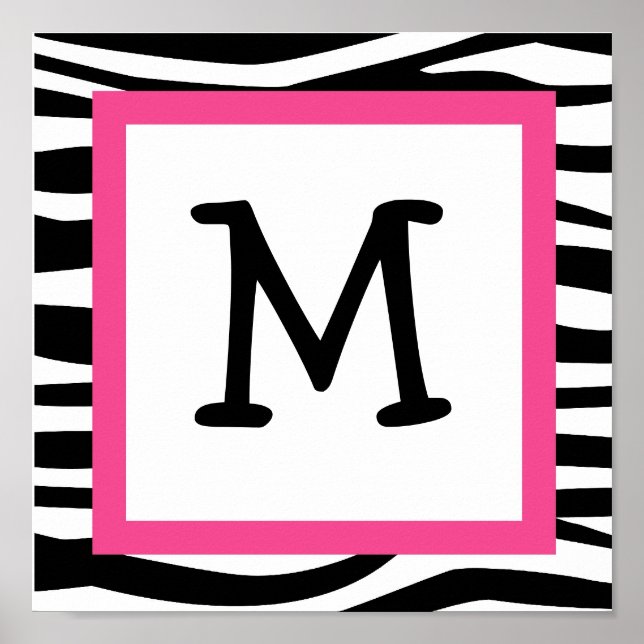 Póster Trendy Zebra Print Nursery Wall Art Name Print (Frente)