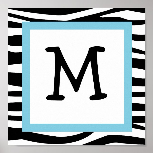 Póster Trendy Zebra Print Nursery Wall Art Name Print (Frente)