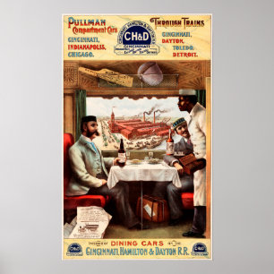 Póster TRENES DE PULLMAN vía Cincinnati Indianapolis Dayt