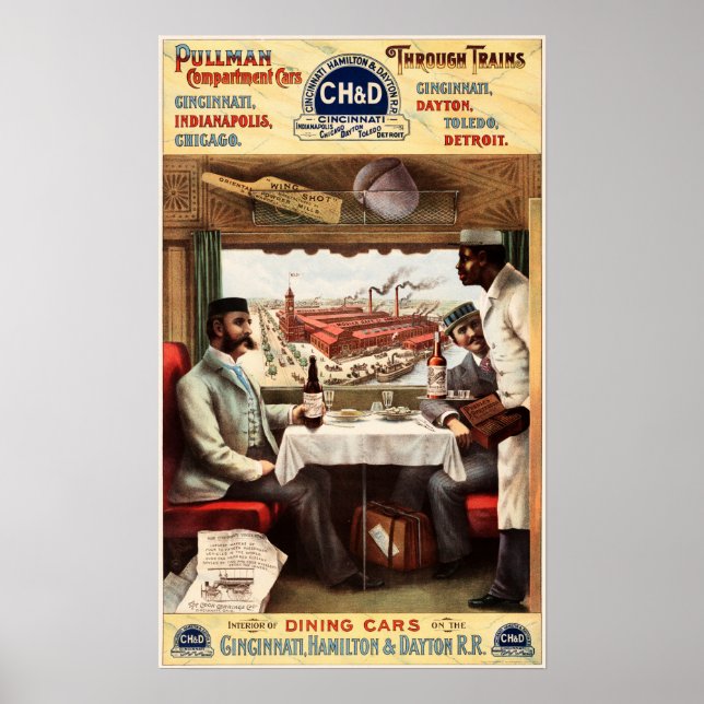 Póster TRENES DE PULLMAN vía Cincinnati Indianapolis Dayt (Frente)