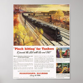 Póster Trenes de Tanque Ferroviario de Pennsylvania 1942