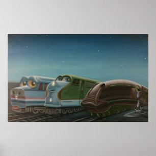 Póster Trenes en Boston Yard