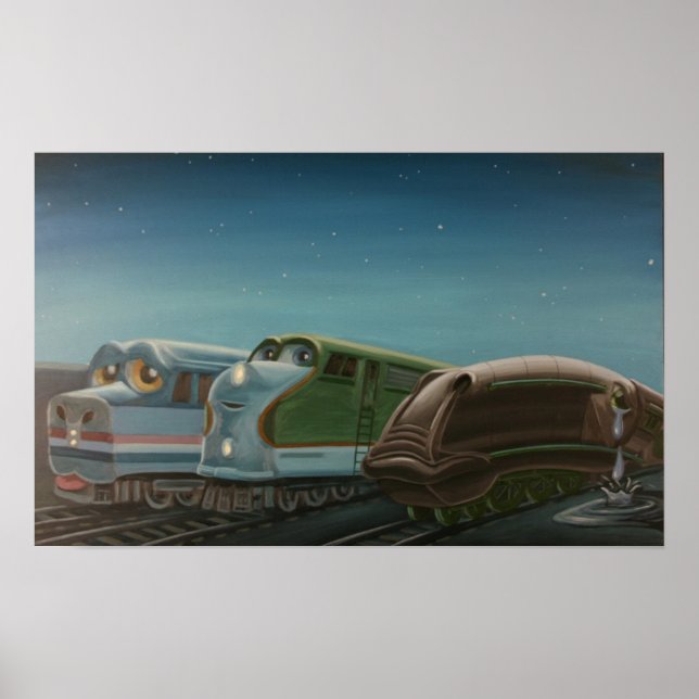 Póster Trenes en Boston Yard (Frente)