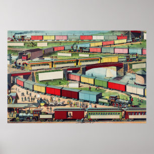 Póster Trenes Vintage