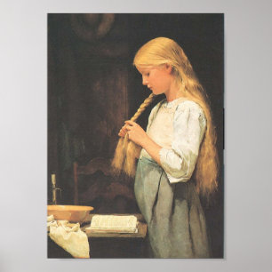 Póster trenzas de pelo de chicas 1887