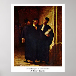 Póster Tres Abogados Conversados Por Honore Daumier