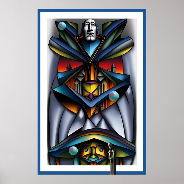 Póster Tres aceitunas y el barman del Tiki - Ken Gage Art (Frente)