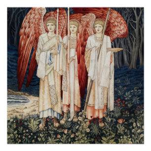 Póster Tres ángeles, William Morris Tapestry
