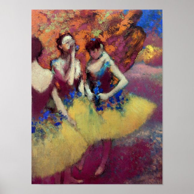 Póster Tres bailarinas en faldas amarillas de Degas (Frente)