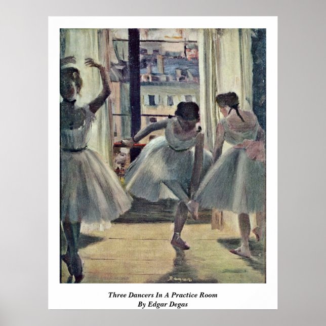 Póster Tres Bailarinas En Una Sala De Prácticas De Edgar  (Frente)
