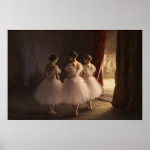 Tres bailarinas entre bastidores