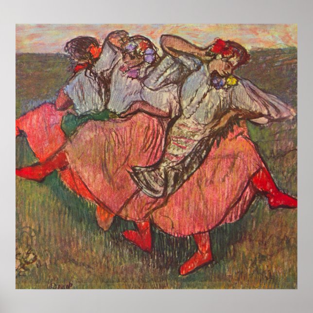 Póster Tres bailarinas rusas de Edgar Degas (Frente)