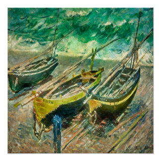 Póster Tres barcos. Claude Monet.