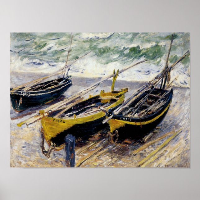 Póster Tres barcos pesqueros (Frente)