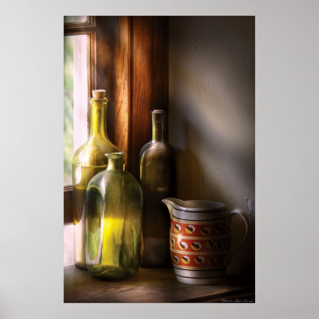 Póster Tres botellas de vino (Frente)