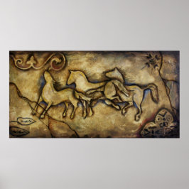 Póster Tres caballos