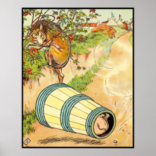 Póster Tres Cerditos: Asustado El Lobo